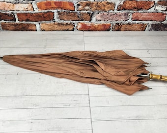 Vintage Miss George Umbrella: Salmon Orange Parasol, Rain Accessory