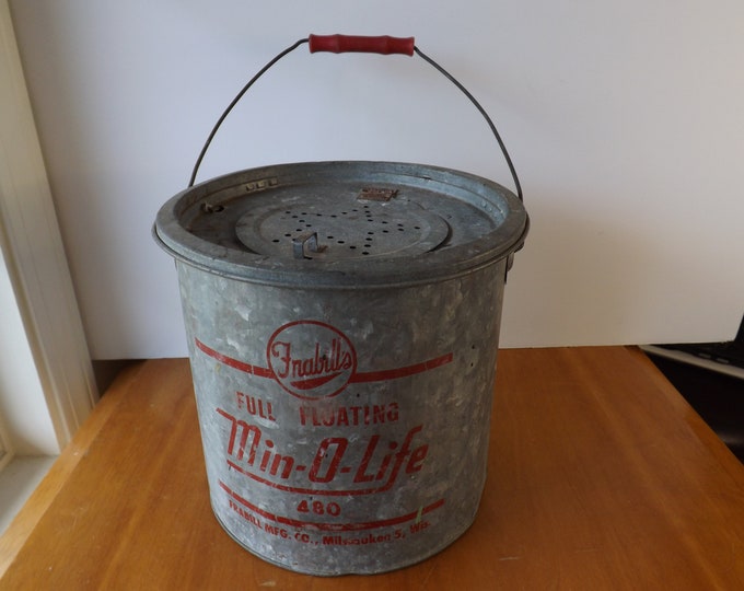 Frabill's Minnow Bucket Vintage Retro Metalgalvanized Etsy