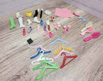 Vintage Fashion Doll Accessories Lot: 1980s Clothing, Shoes, Bags