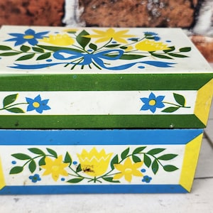 Vintage Syndicate MFG. Co. Metal Recipe Box: Floral Storage, Kitchen Organization