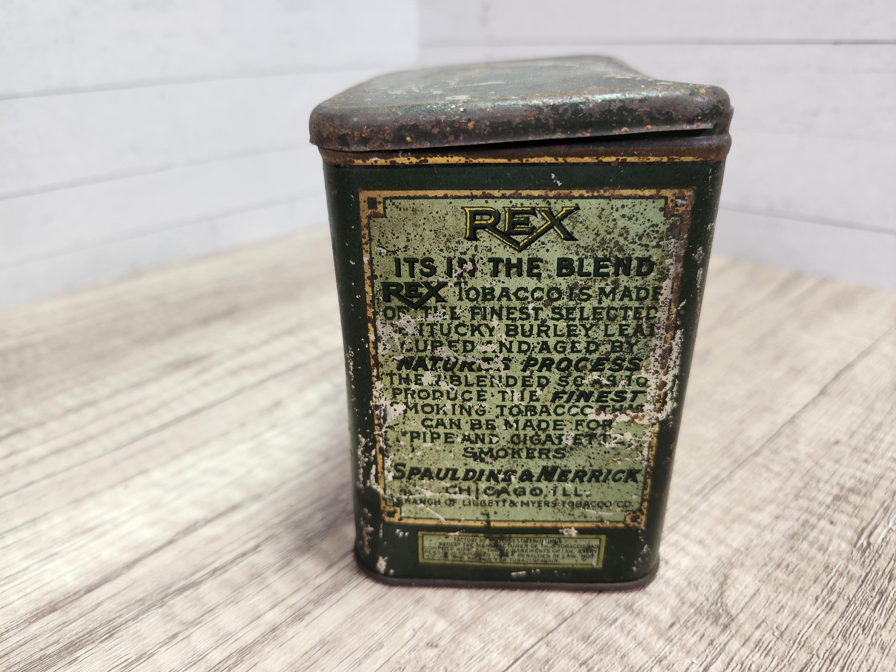 rex tobacco Vintage Rex Tobacco Tin: Collectible Metal Storage Box