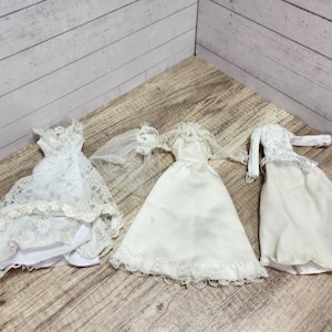 Vintage Fashion Doll Wedding Gowns Set: Retro Barbie Clothes & Veil