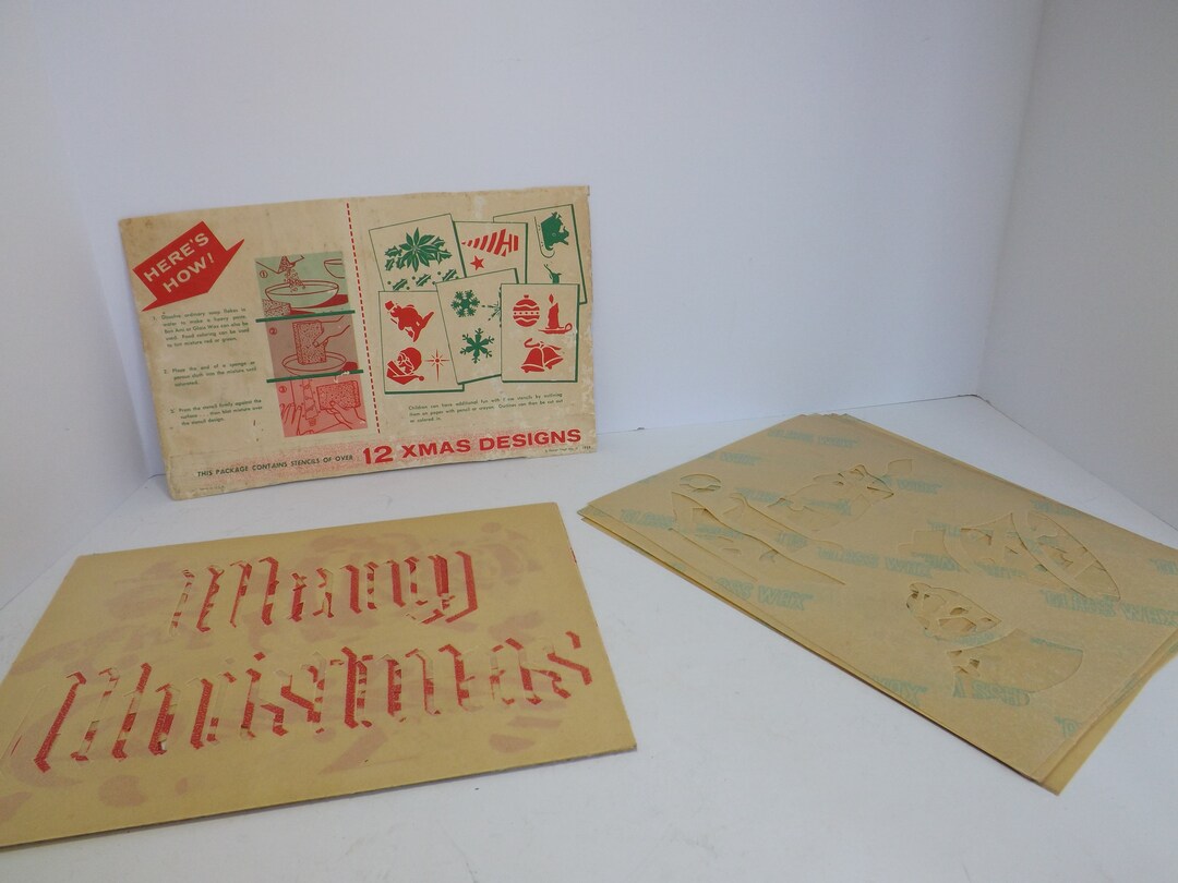 Vintage Christmas Stencils Stencil Old 1958 Foster Etsy vintage-christmas-stencils-stencil-old-1958-foster-etsy