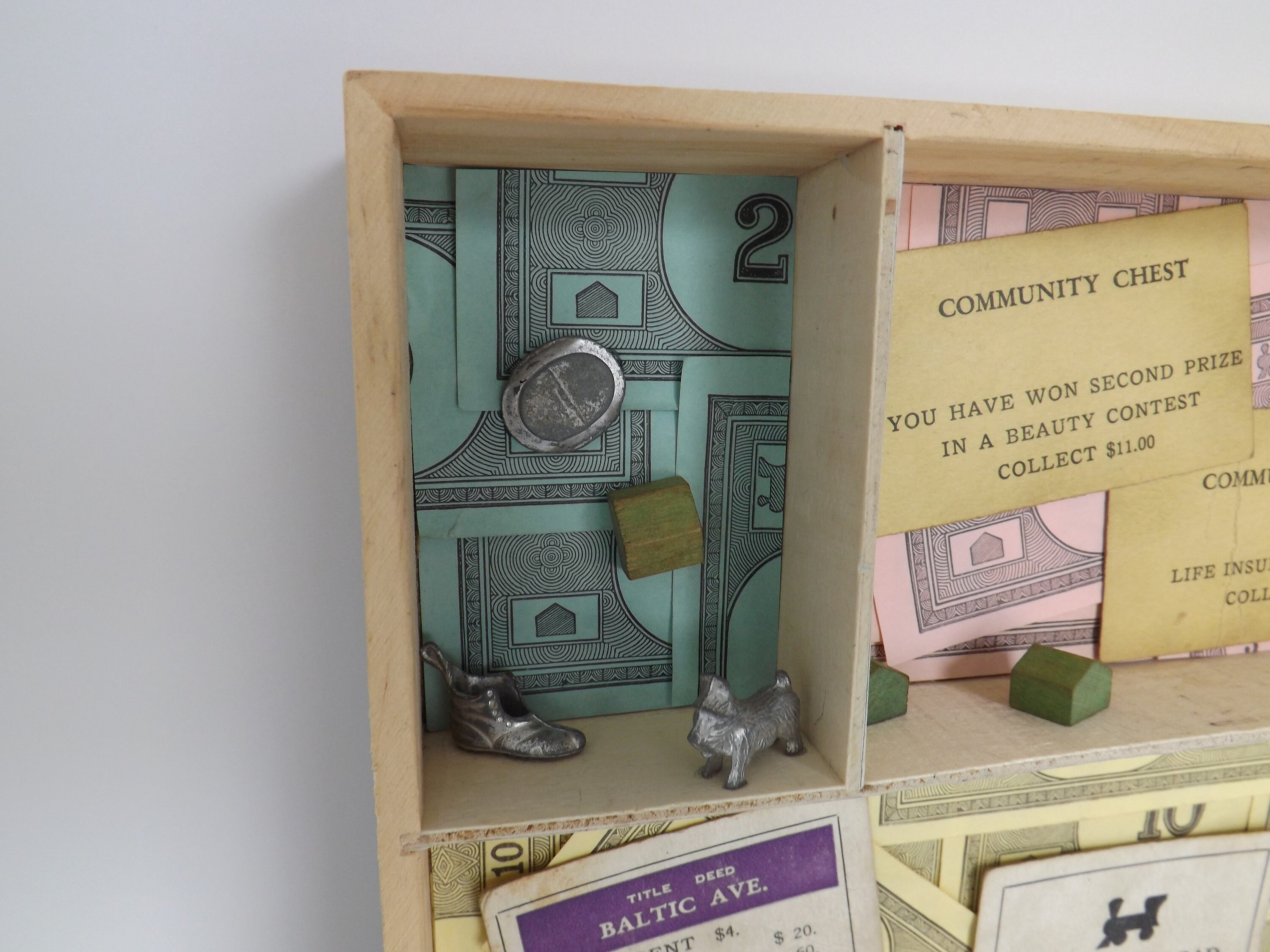 Vintage Monopoly Game Pieces Shadow Box Game Room Decoration Etsy