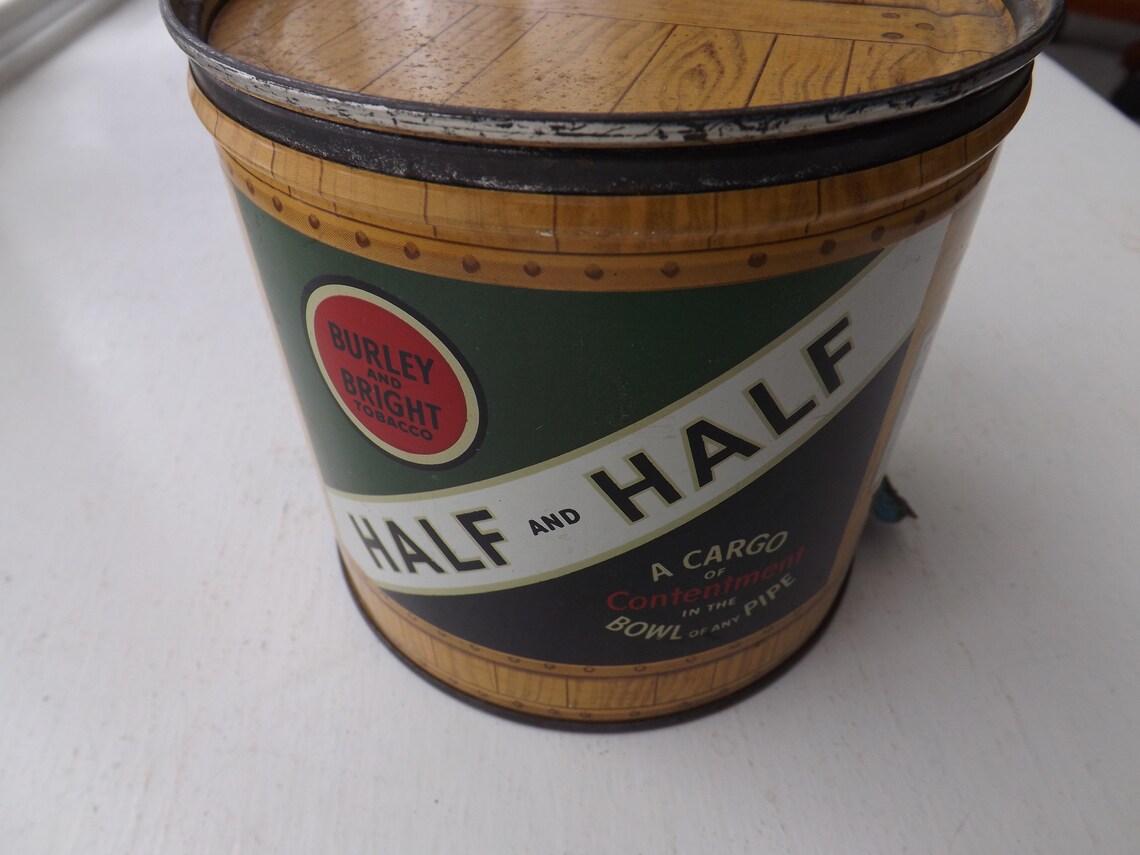 Half and Half Pipe Tobacco Tin Vintage Smoking Bar Decor Etsy