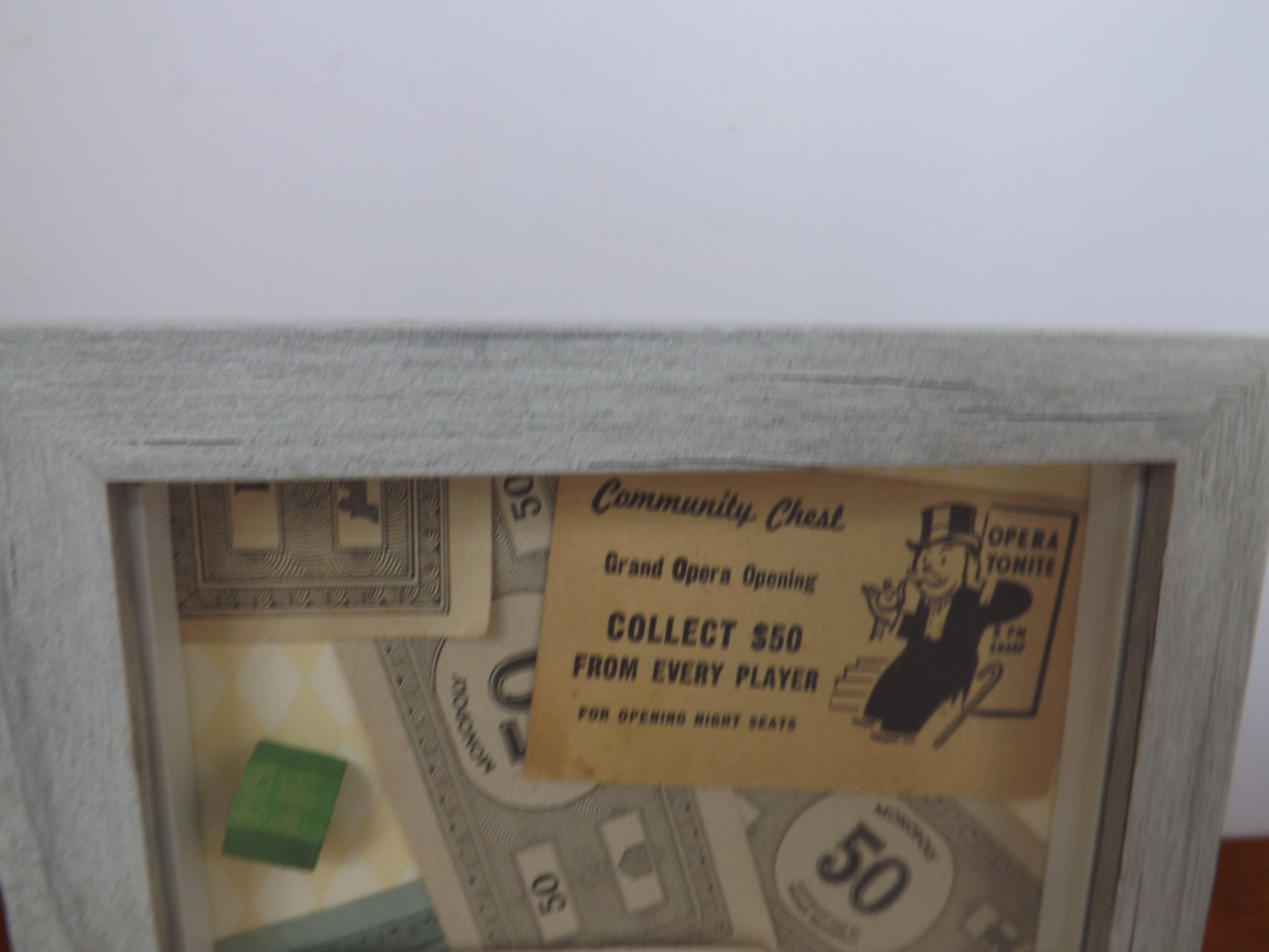 Vintage Monopoly Game Pieces Shadow Box Game Room Decoration Etsy