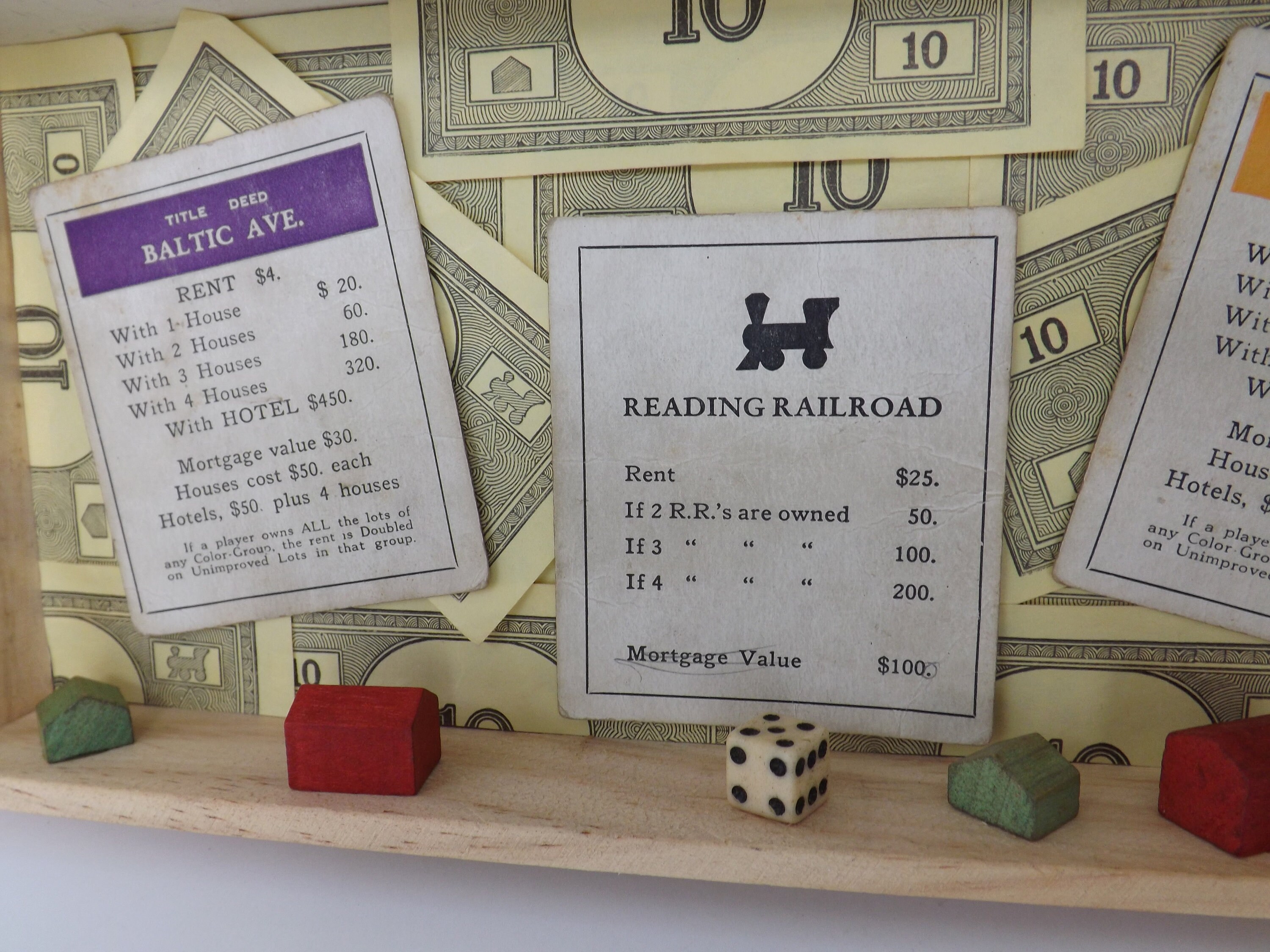 Vintage Monopoly Game Pieces Shadow Box Game Room Decoration Etsy