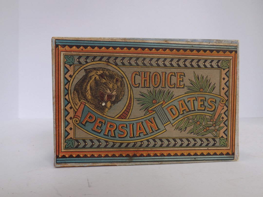 Choice Persian Dates Empty Cardboard Box, Vintage, Advertising
