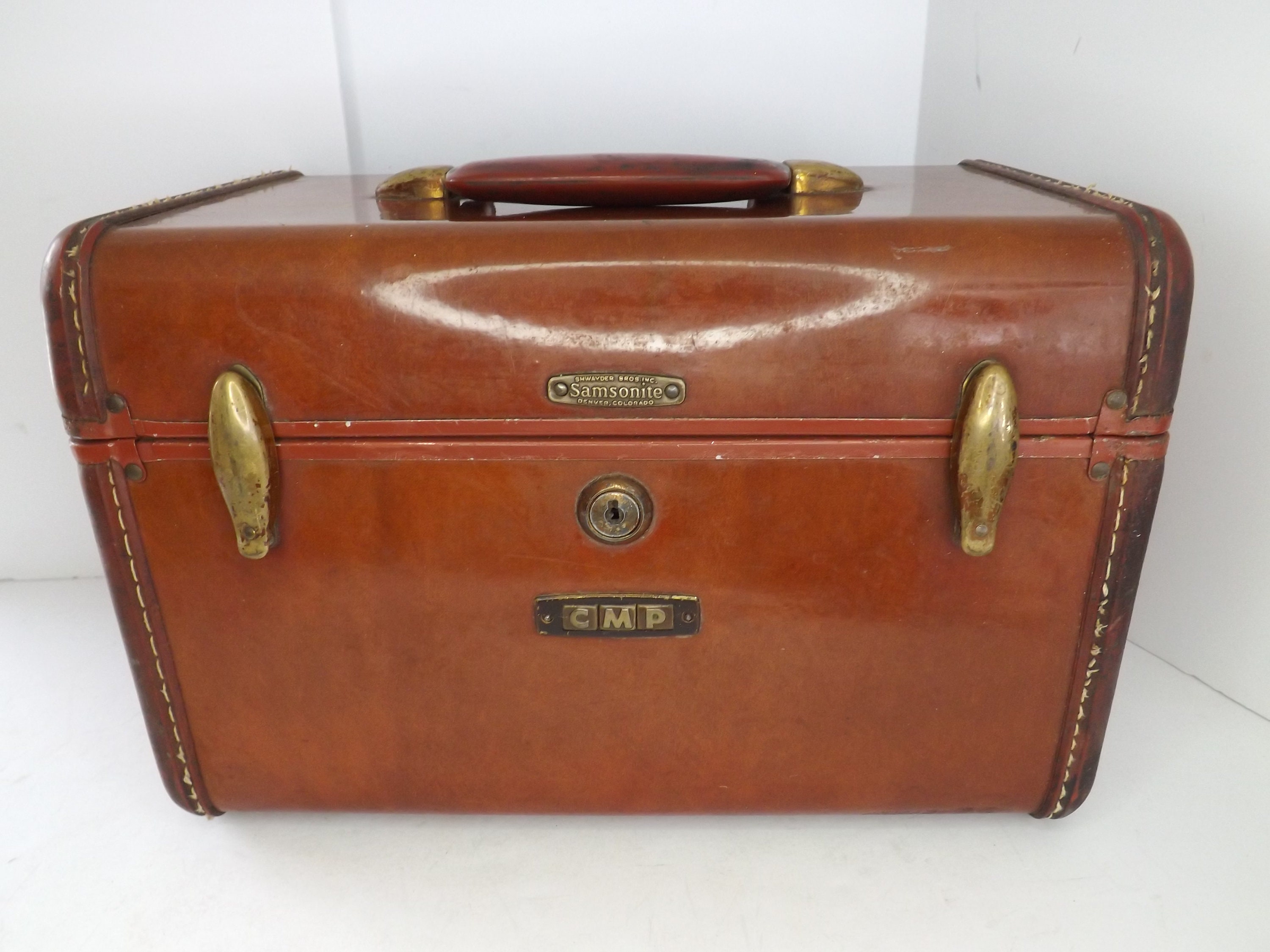 Samsonite Train Case, 4912 Vintage, Brown, Luggage, Travel