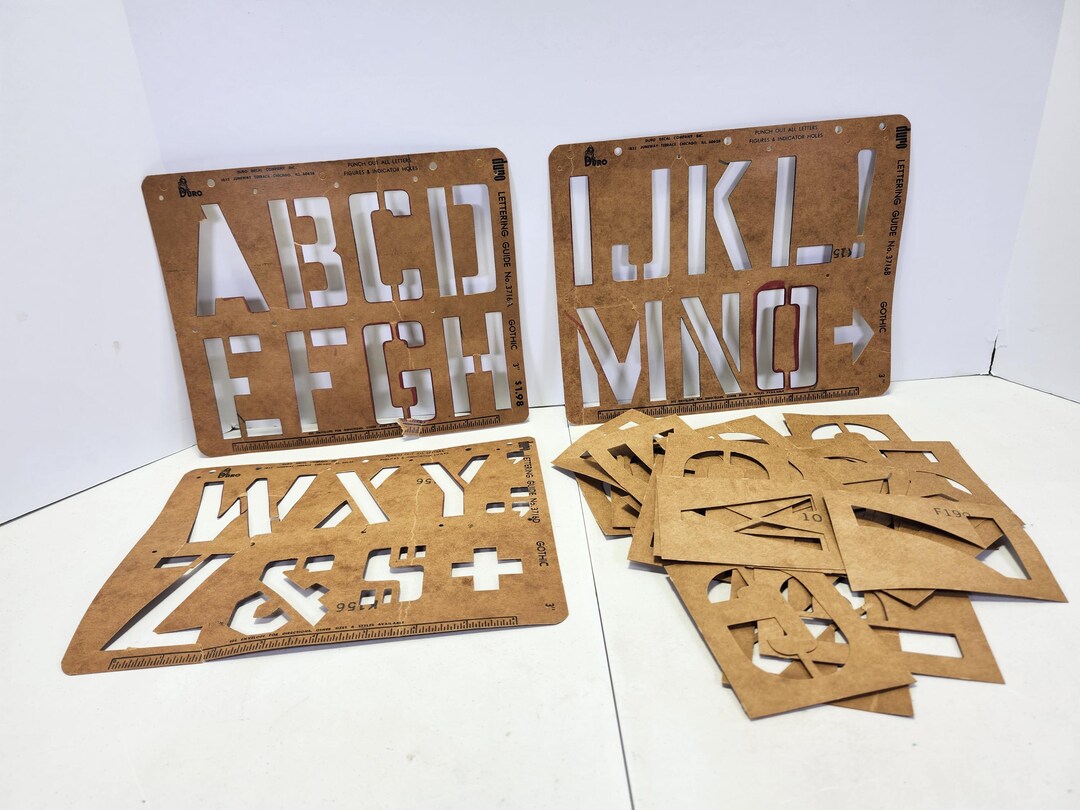 Duro Lettering Duro Lettering Guide 3716 A B D Gothic Stencils, Supplies, Hobby ...