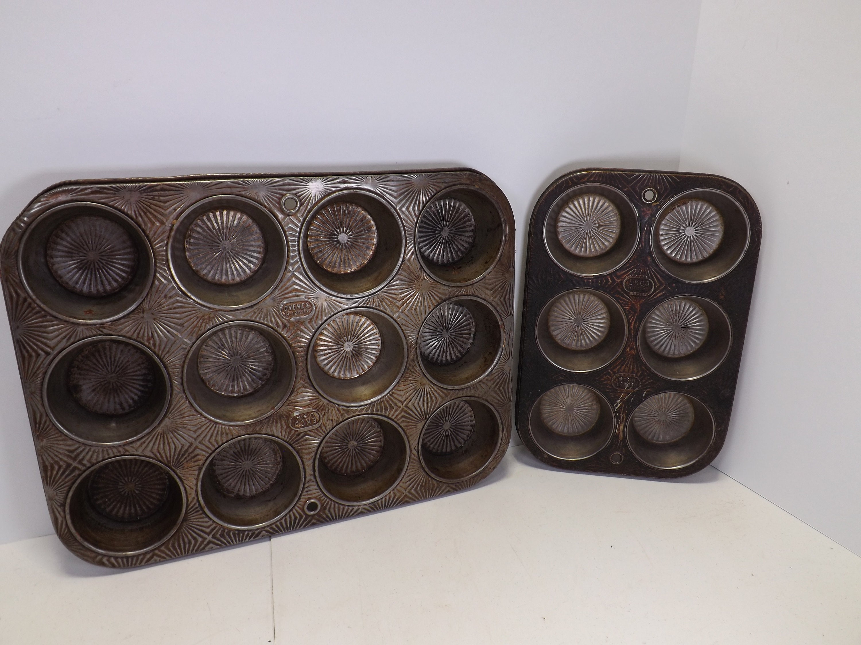 Vintage Ekco Ekco Cupcake Pan Set Muffin Pans, Ovenex Ekco, N 120