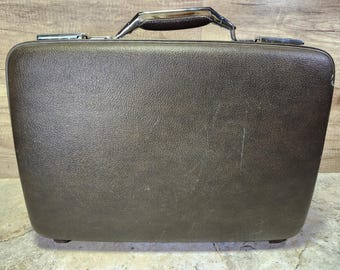 Vintage Brooks Brothers Black Leather Attaché Briefcase Made in 