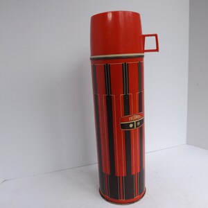 Vintage Metal THERMOS King-Seeley Multi Blue Checks Pint Made In The USA  #2549