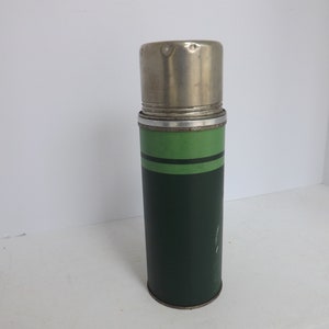 1950s vintage Stanley thermos, half-gallon vacuum bottle w/ old