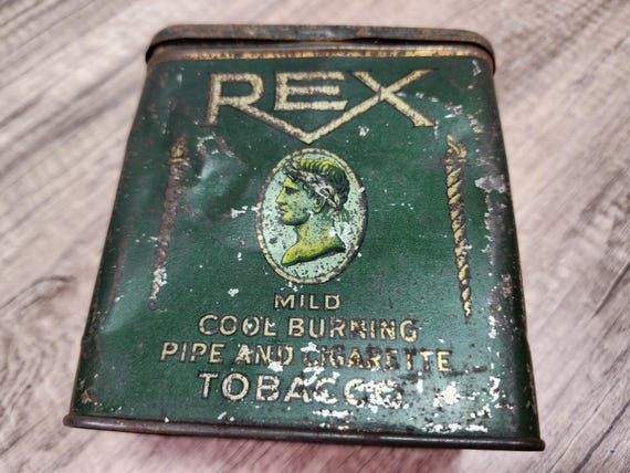 rex tobacco Vintage Rex Tobacco Tin: Collectible Metal Storage Box