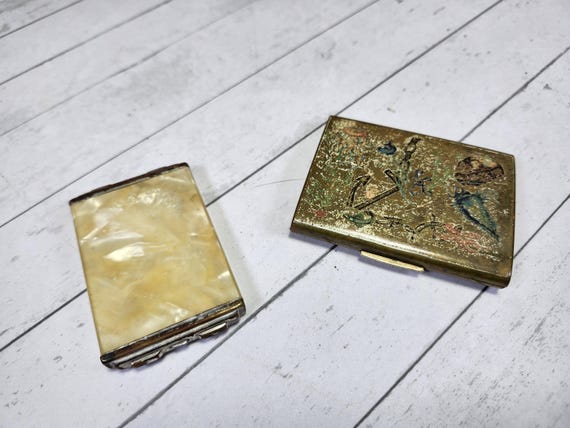 Vintage Stratton & By Girly Makeup Compacts - Set of 2