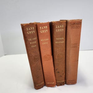 Vintage Zane Grey Book Set: Western Decor, 1920s-30s Novels