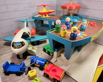 Vintage Fisher Price Little People Airport Set: 1972 Retro Toy