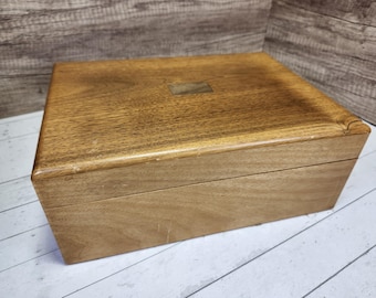 Vintage Decatur Wooden Humidor: Man Cave Cigar Storage Box