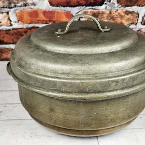 Vintage Jyoti Aluminum Covered Pan: Rustic Metal Roasting Pot