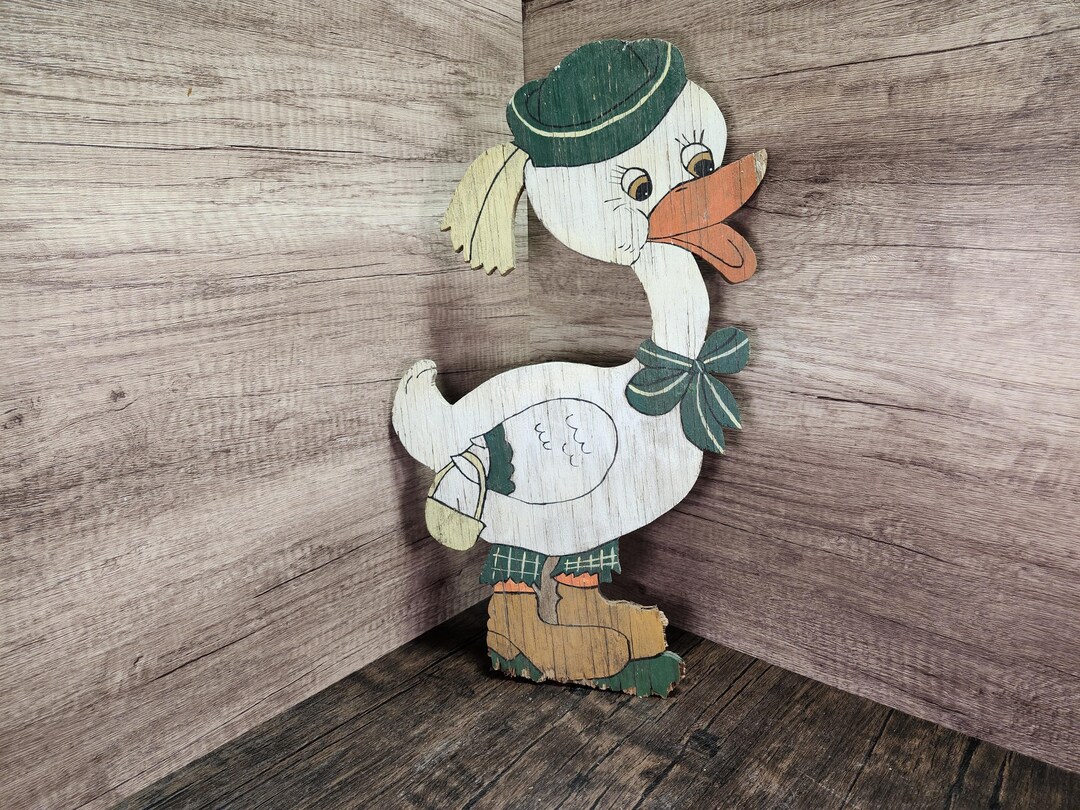 Vintage Wooden Duck Yard Art, Rustic Lawn Decor (12x19in) - Etsy