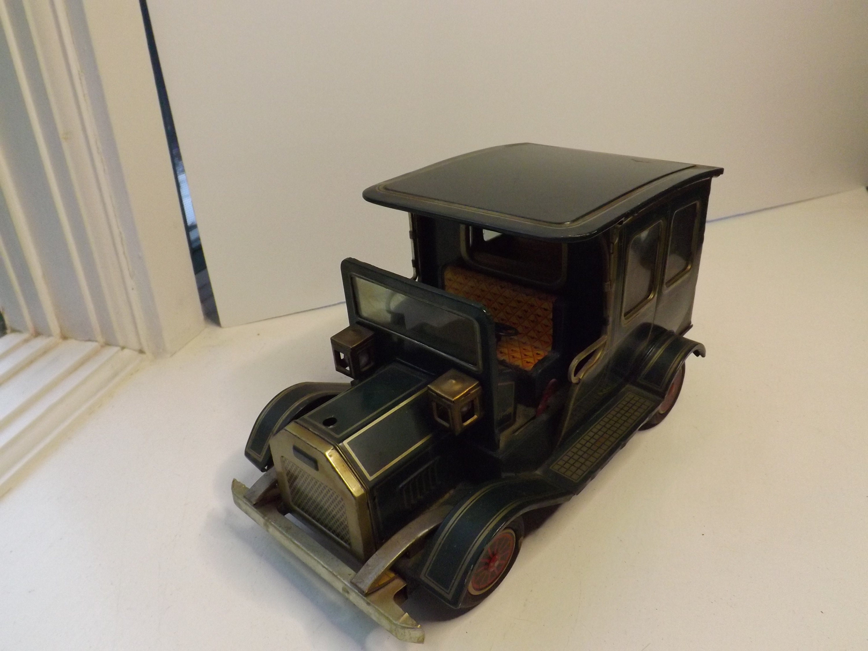 Vintage Green Toy Car Metal Tin Collectible Man Cave Etsy