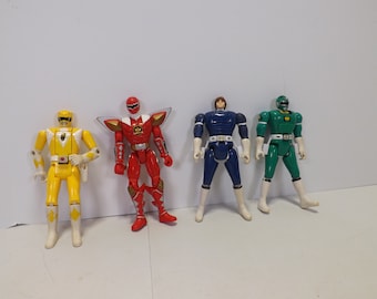 Vintage Bandai Action Figure Set: 1990s Retro Toys