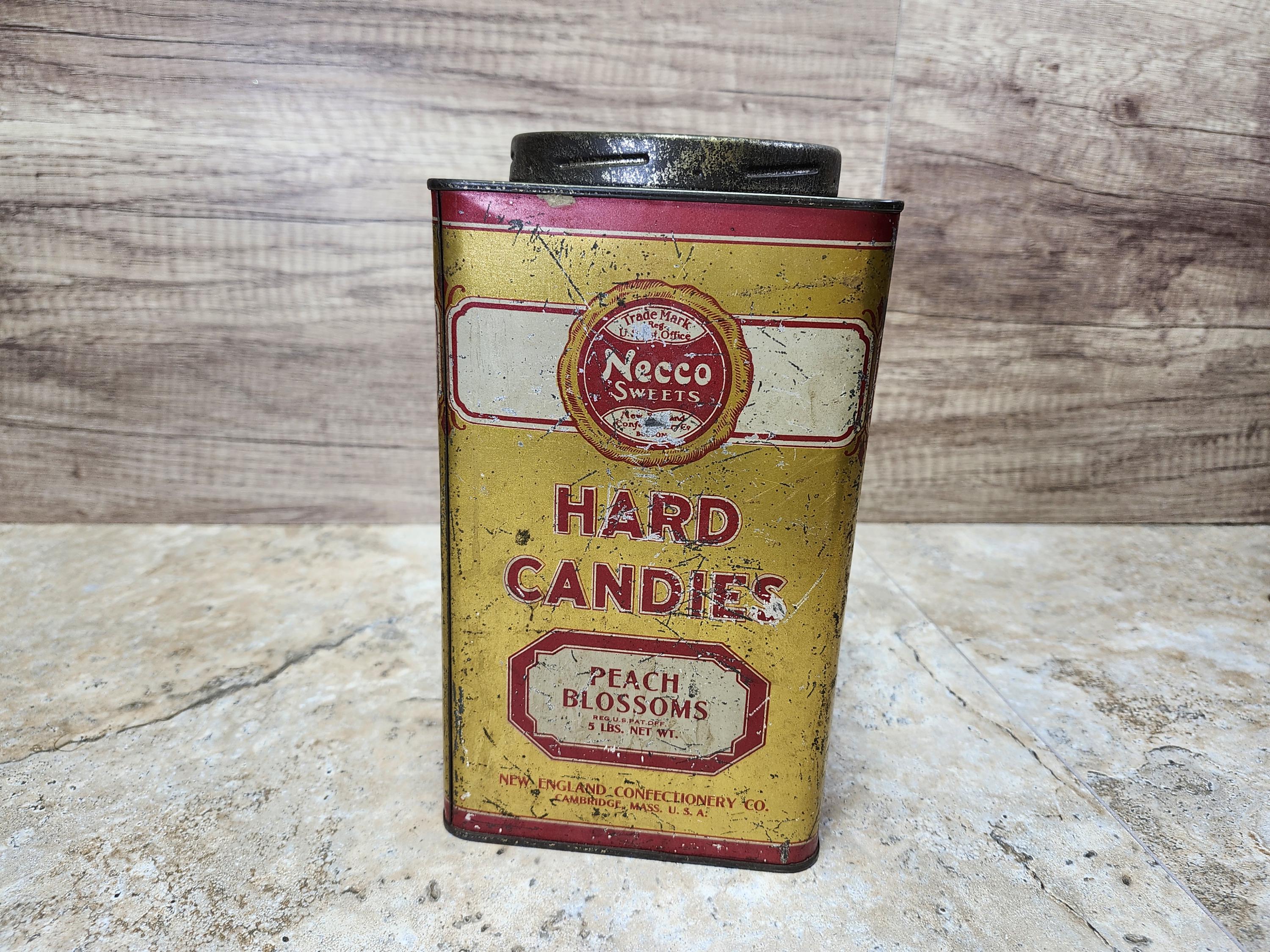 Necco Hard Candies Peach Blossoms Tin, Vintage, Kitchen