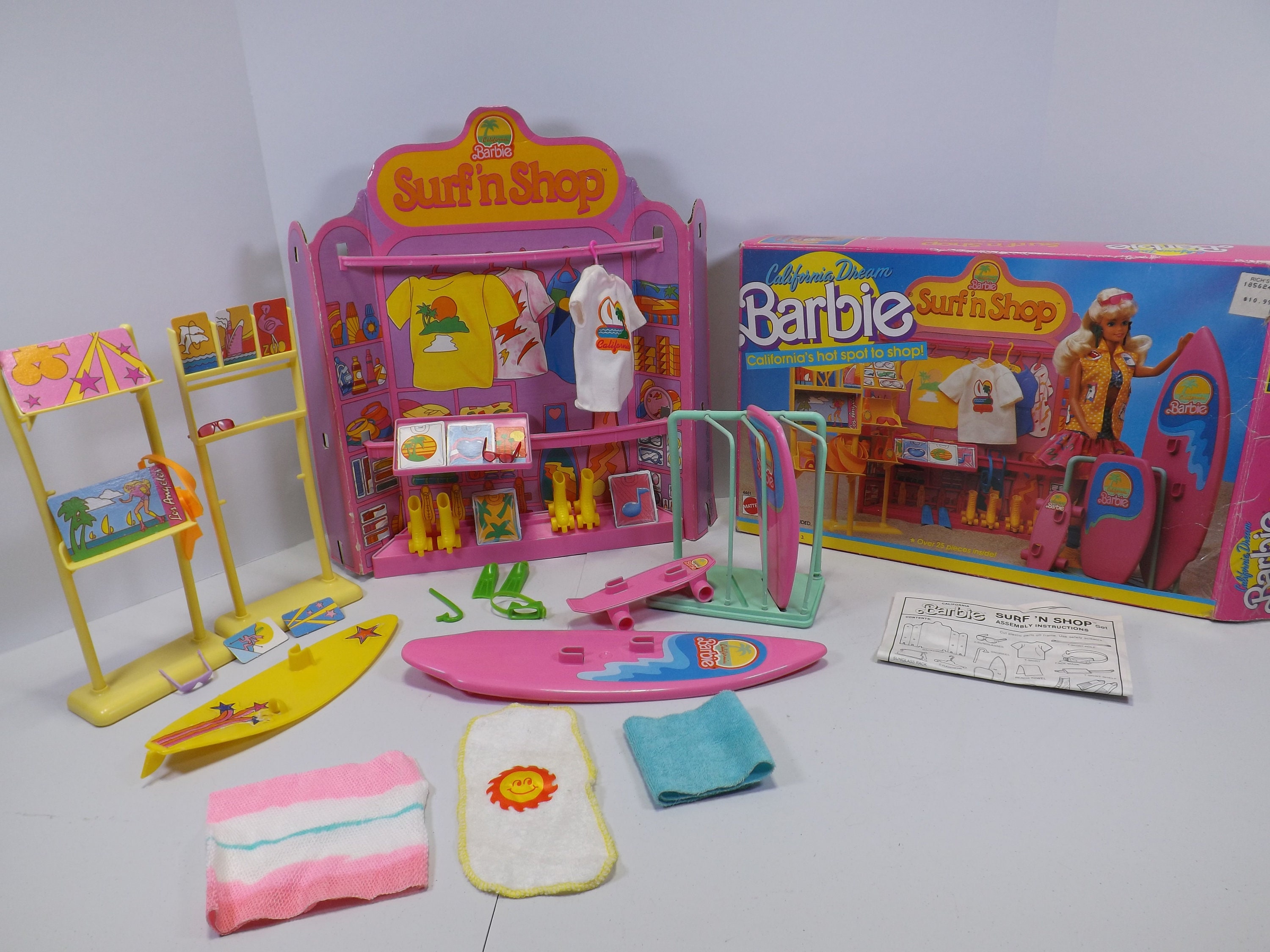 Barbie Surf N Shop With Box California Dream Vintage Retro Doll Accessories Accessory 1987 Store Beach 80s Mattel Set Toy Old Etsy