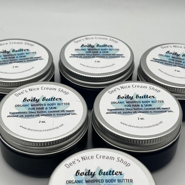 Travel Size - WHIPPED BODY BUTTER for Hair & Skin, 2 oz. Jars - Variable Fragrances