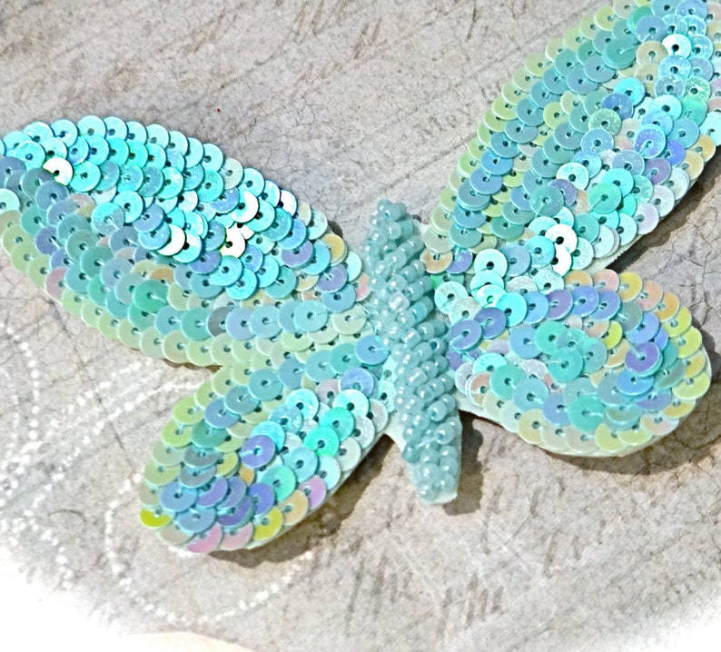 Blue Sequin Butterfly Appliques Craft Supplies Trims SE-136 | Etsy