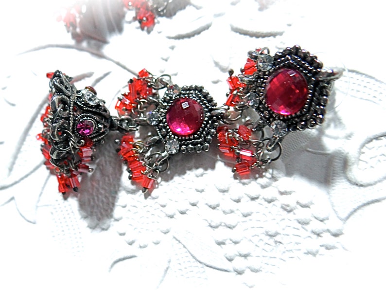 Bollywood Hot Pink Dangle Earrings Vintage Gypsy Earrings VA-283