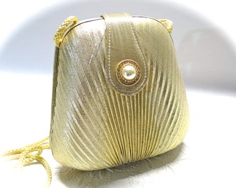 Vintage Gold Lame Evening Bag Vintage Handbags VH-151