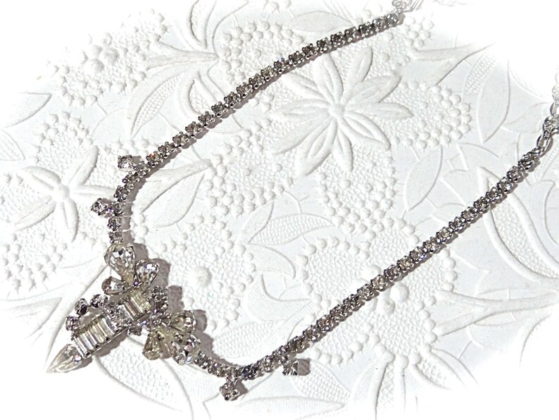 Vintage Rhinestone Necklace Duane Collectible Rhinestone Etsy