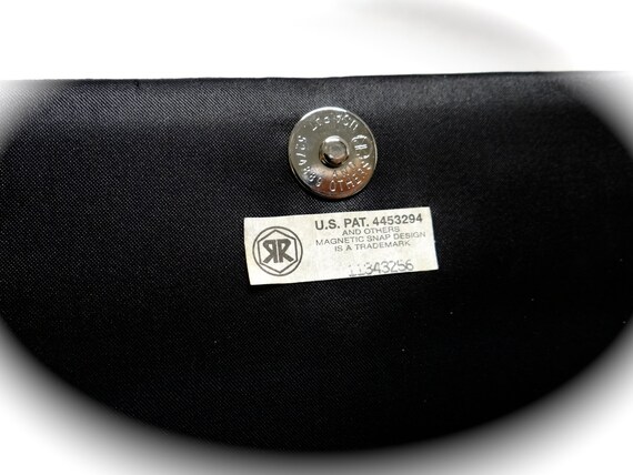 Vintage Black Satin Evening Bag La Regale Handbag… - image 8