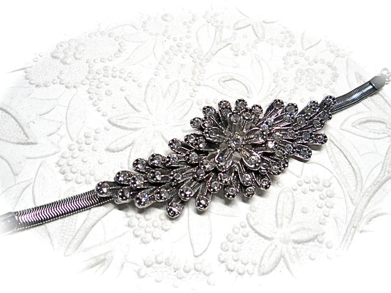 Rhinestone Starburst Bracelet Vintage Bracelets Costume Jewelry VA-136 image 3