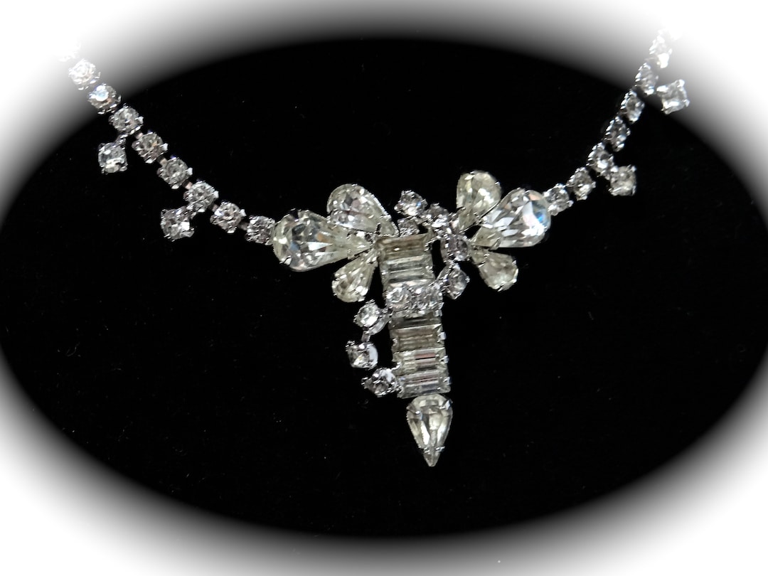 Vintage Rhinestone Necklace Duane Collectible Rhinestone Etsy