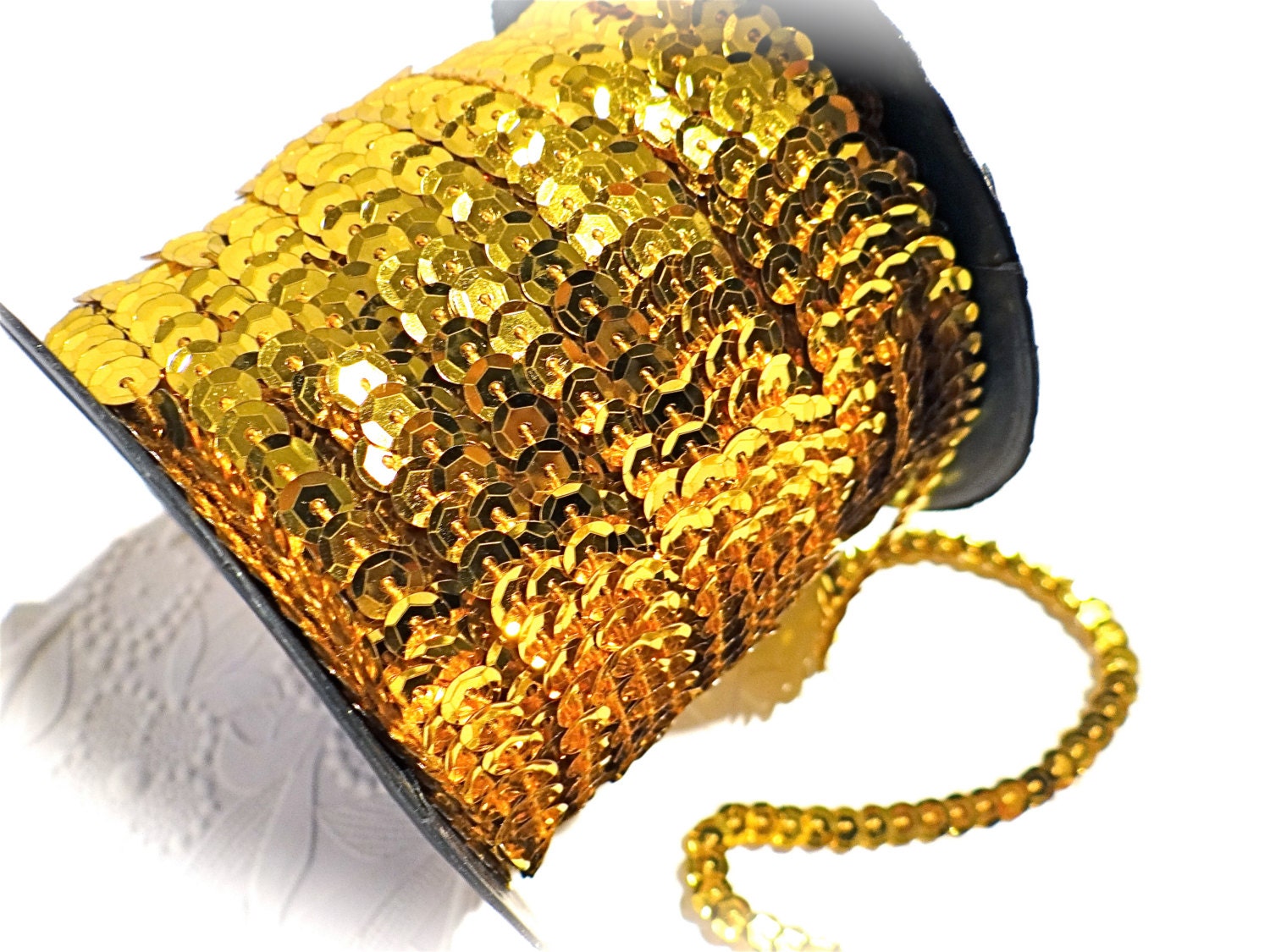 Gold Sequin Costume Trim Embellishments Sewing Supplies T167 Etsy