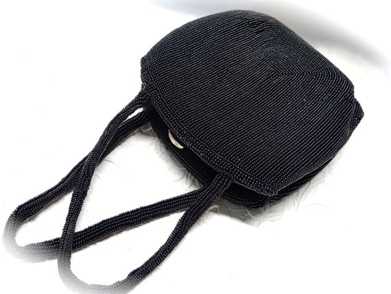 Black Vintage Evening Bag Walborg 1950's Beaded Ha