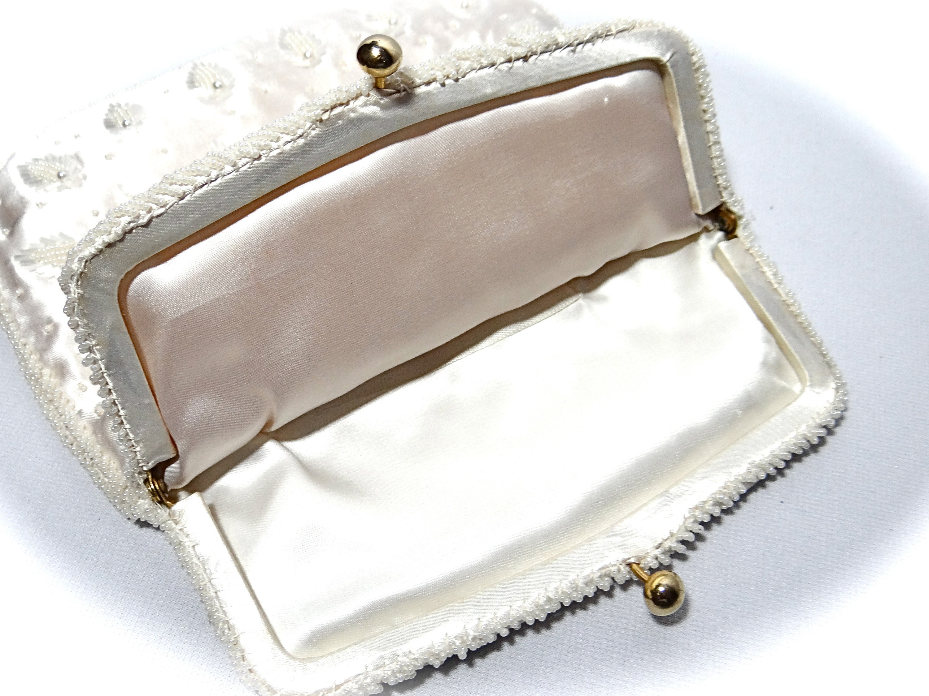 Ivory Beaded Evening Bag Vintage Bridal Handbags VH-146 - Etsy