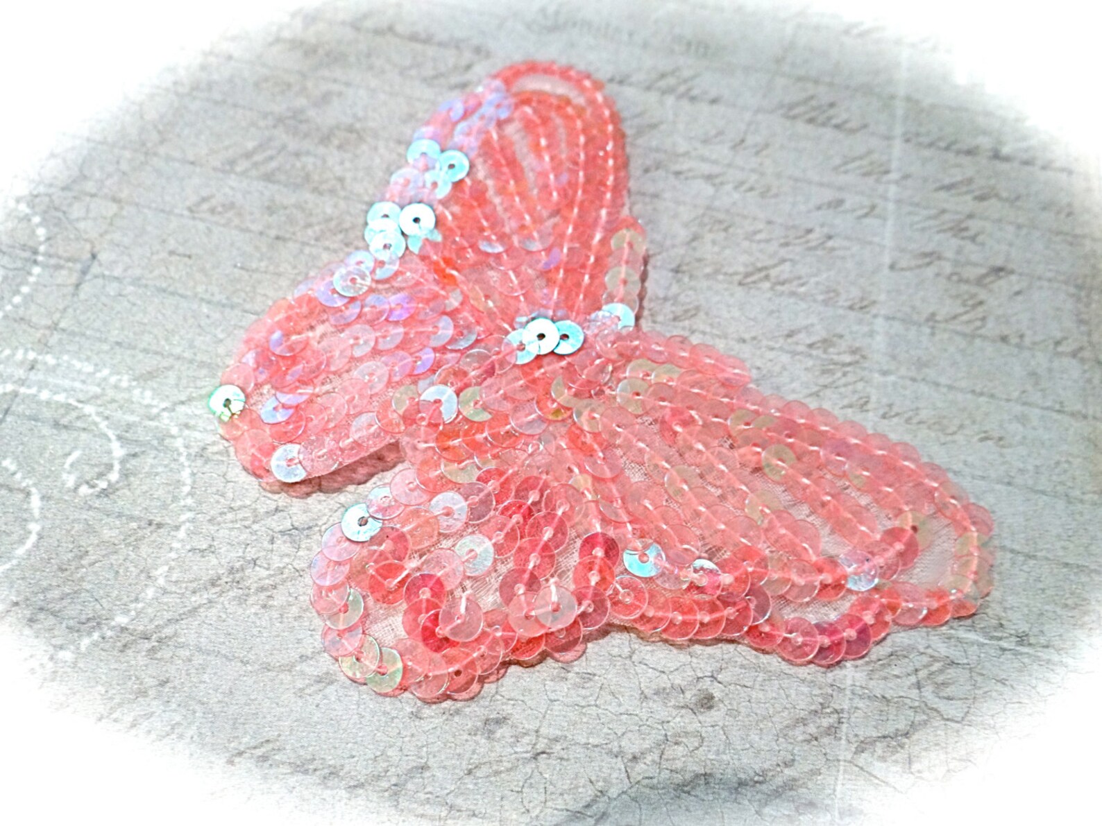 Pink Sequin Butterfly Applique Costume Trims Sewing Supplies Etsy