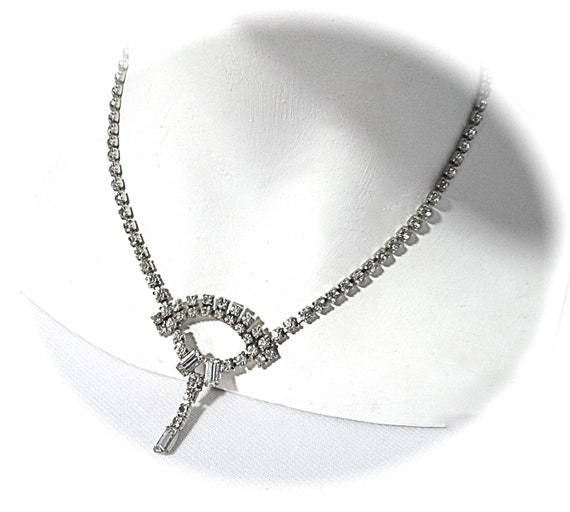 Rhinestone Choker Vintage Rhinestone Necklace Cos… - image 2