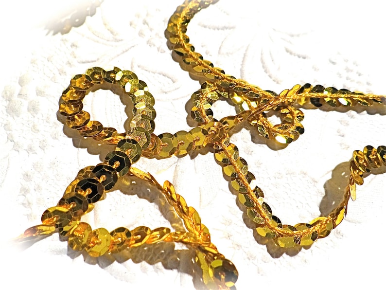 3 Yds Gold Sequin Costume Trim Embellishments Sewing Supplies Etsy