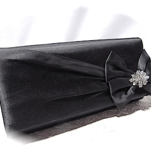Black Satin Preston & York Evening Bag Vintage Handbags VH-141