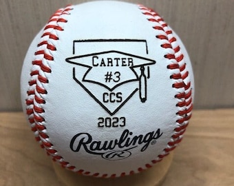 Graduate Senior High School Engraved Personalized Baseball Gift with School Initials