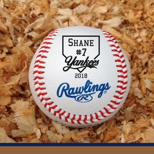 Personalized Engraved Baseball Gift -  Player Name, Player Number, Team Name, with Year