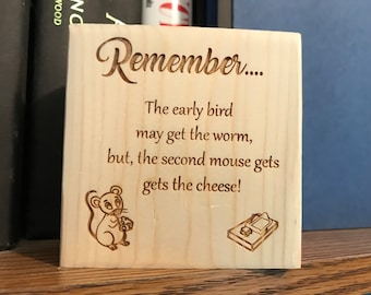 Natural Finish Wood Desk Sign