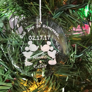 Our Day To Remember First Names Christmas Wedding Ornament image 2