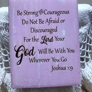 Graduation Block, Bible Verse, Joshua 1:9. Personalized Inspirational  Desk Sign Shelf Sign Display Block