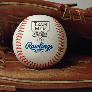 Team Mom Baseball  Engraved Personalized Baseball Gift